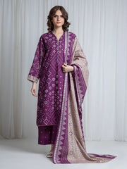 Printed Khaddar Suit - EWU6A3-37171-3P