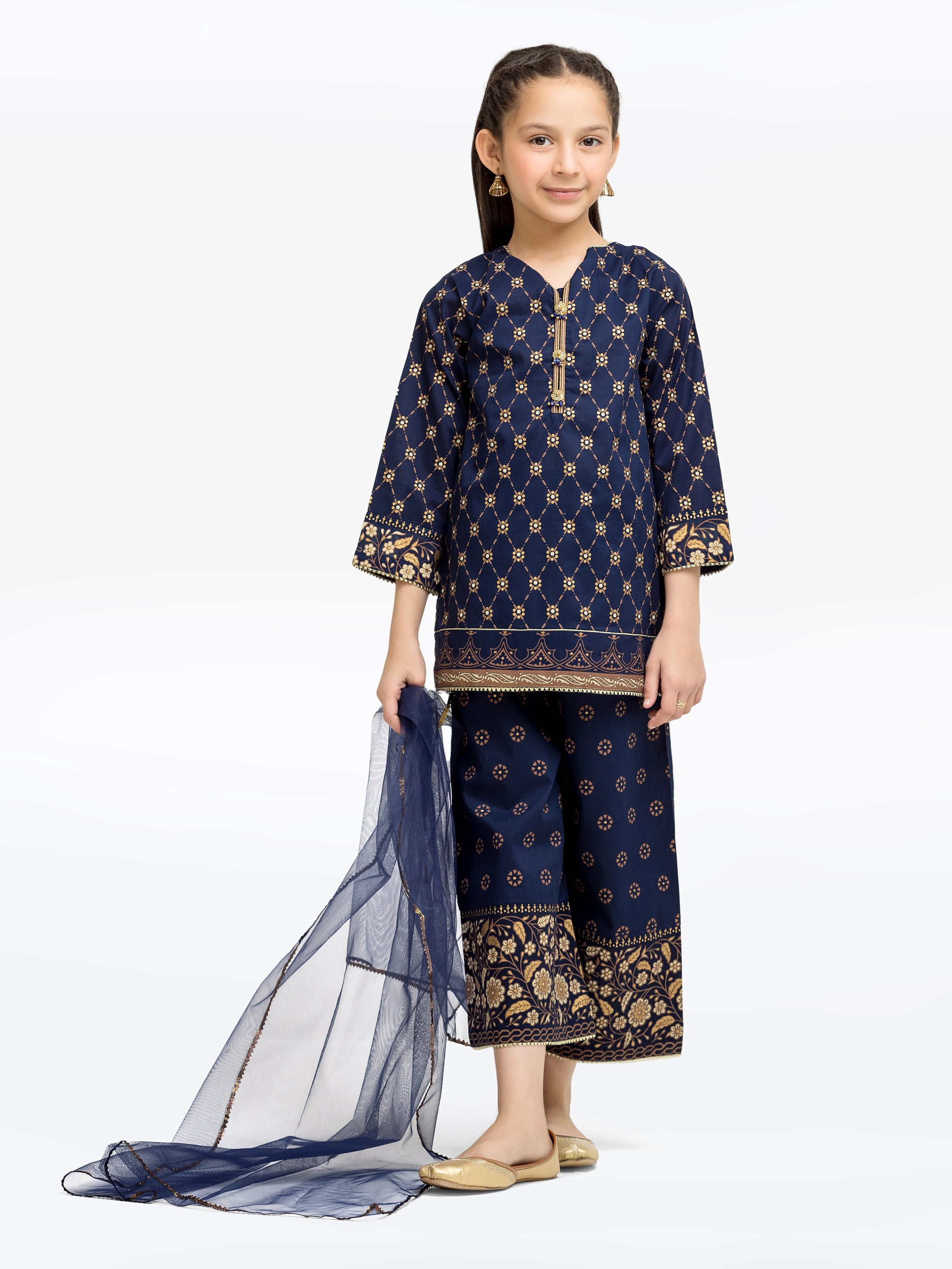 Girl's Navy Blue Pret - EGTKP5-70802-3P