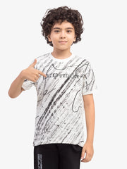 Boy's Off White T-Shirt - EBTTS5-001