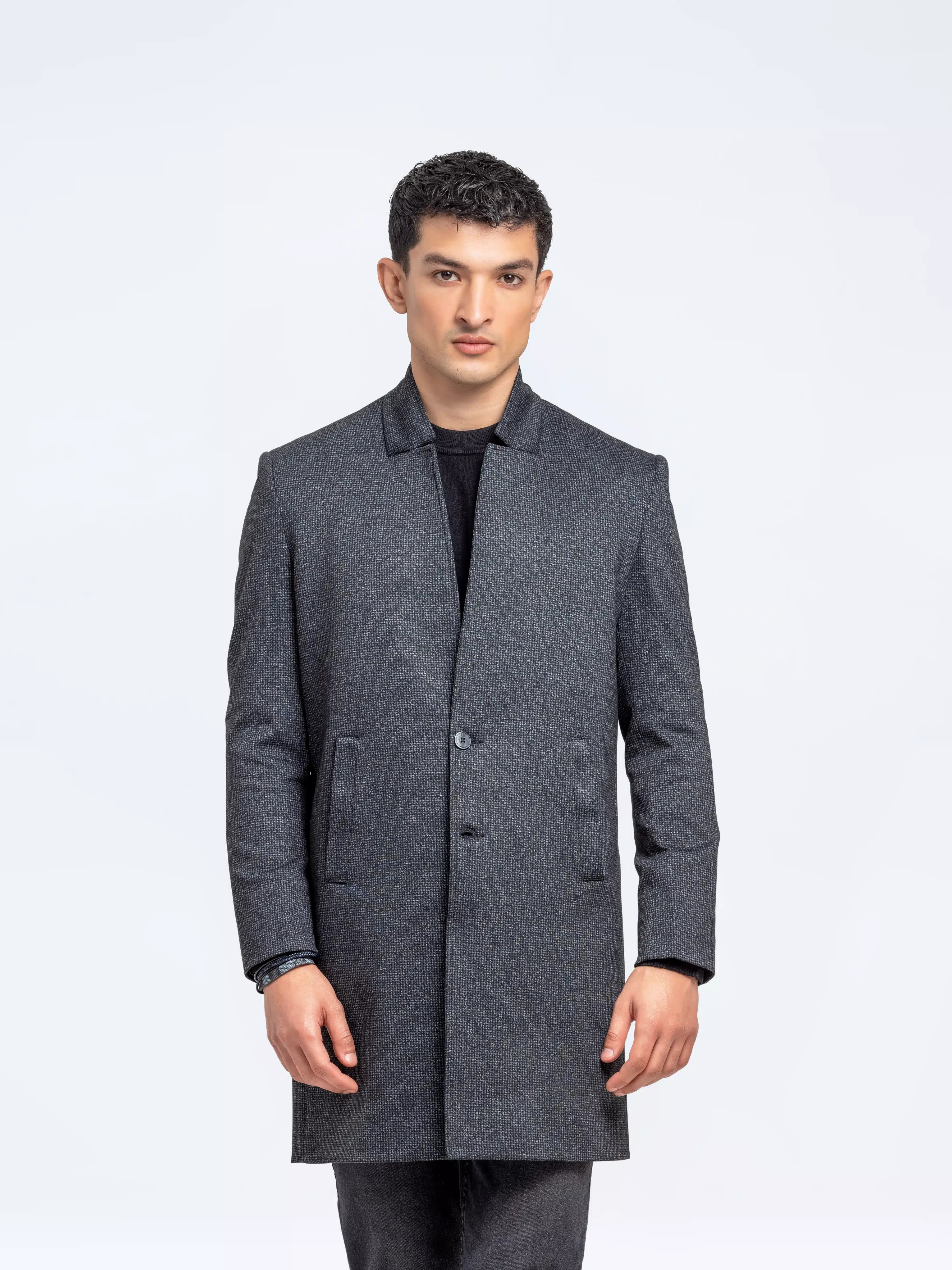 Men's Slim Fit Long Coat - FMTLB24-001