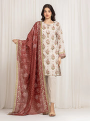 Unstitched Printed Zari Lawn Suit - EWU6M6-010-3P