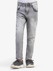 Boy's Grey Denim Pant - EBBDP5-021
