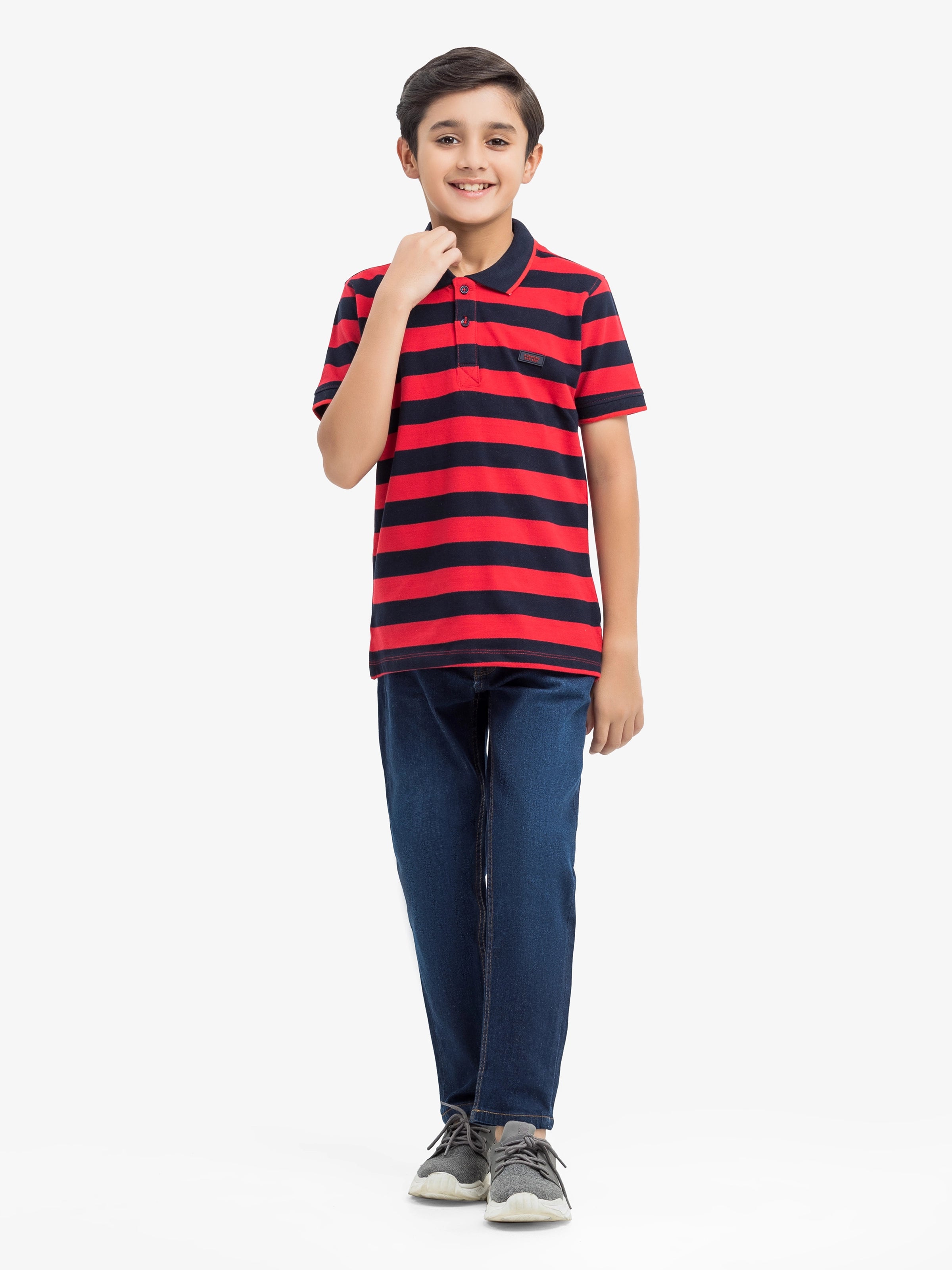 Boy's Red & Blue Polo Shirt - EBTPS5-025