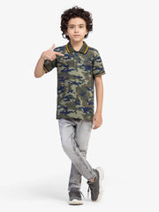 Boy's Olive Green Polo Shirt - EBTPS5-002