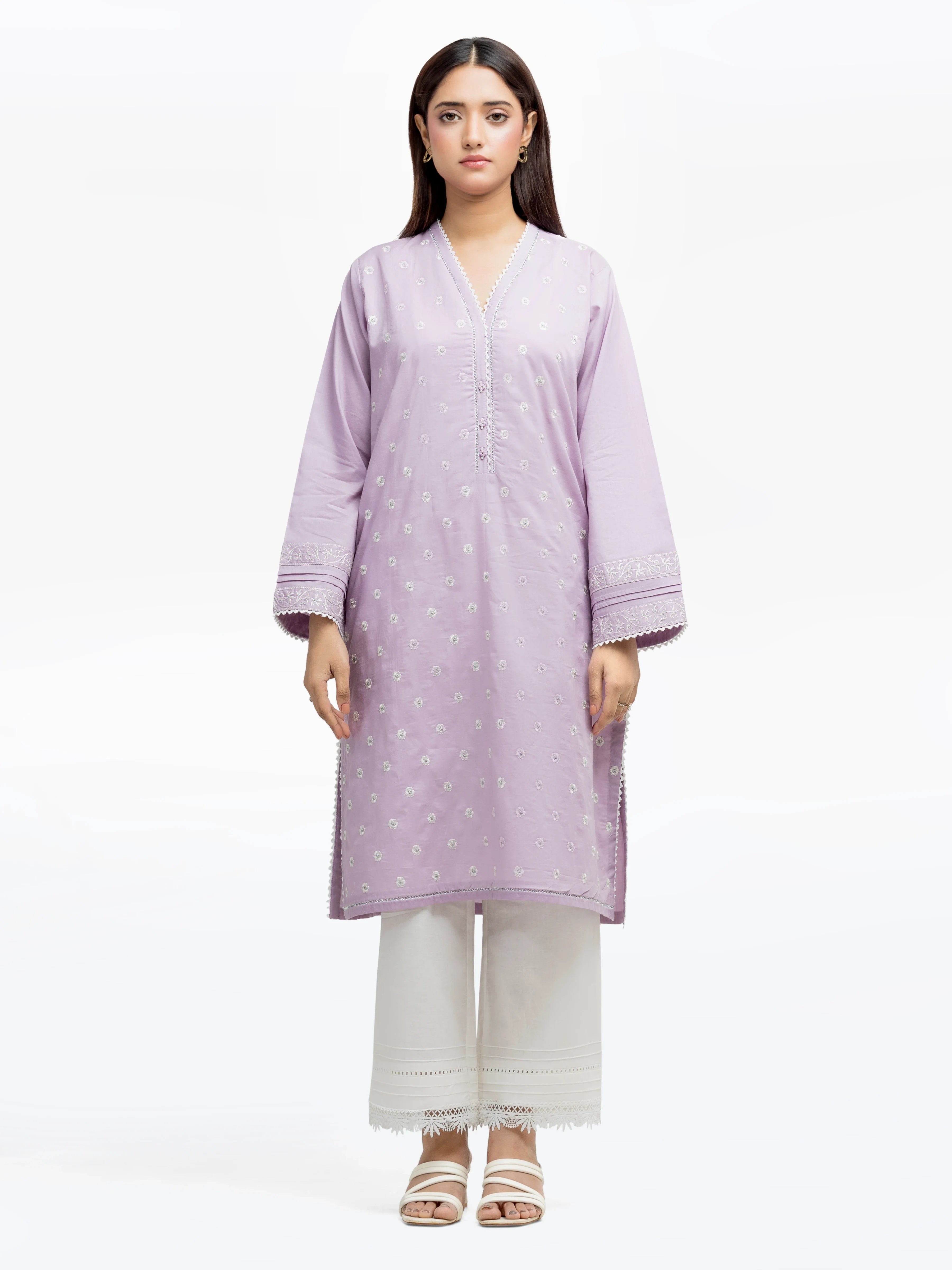 Pret 1Pc Embroidered Cambric Shirt - EWTKE25-81601S