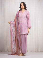 Unstitched Printed Zari Lawn Suit - EWU6M6-021-3P