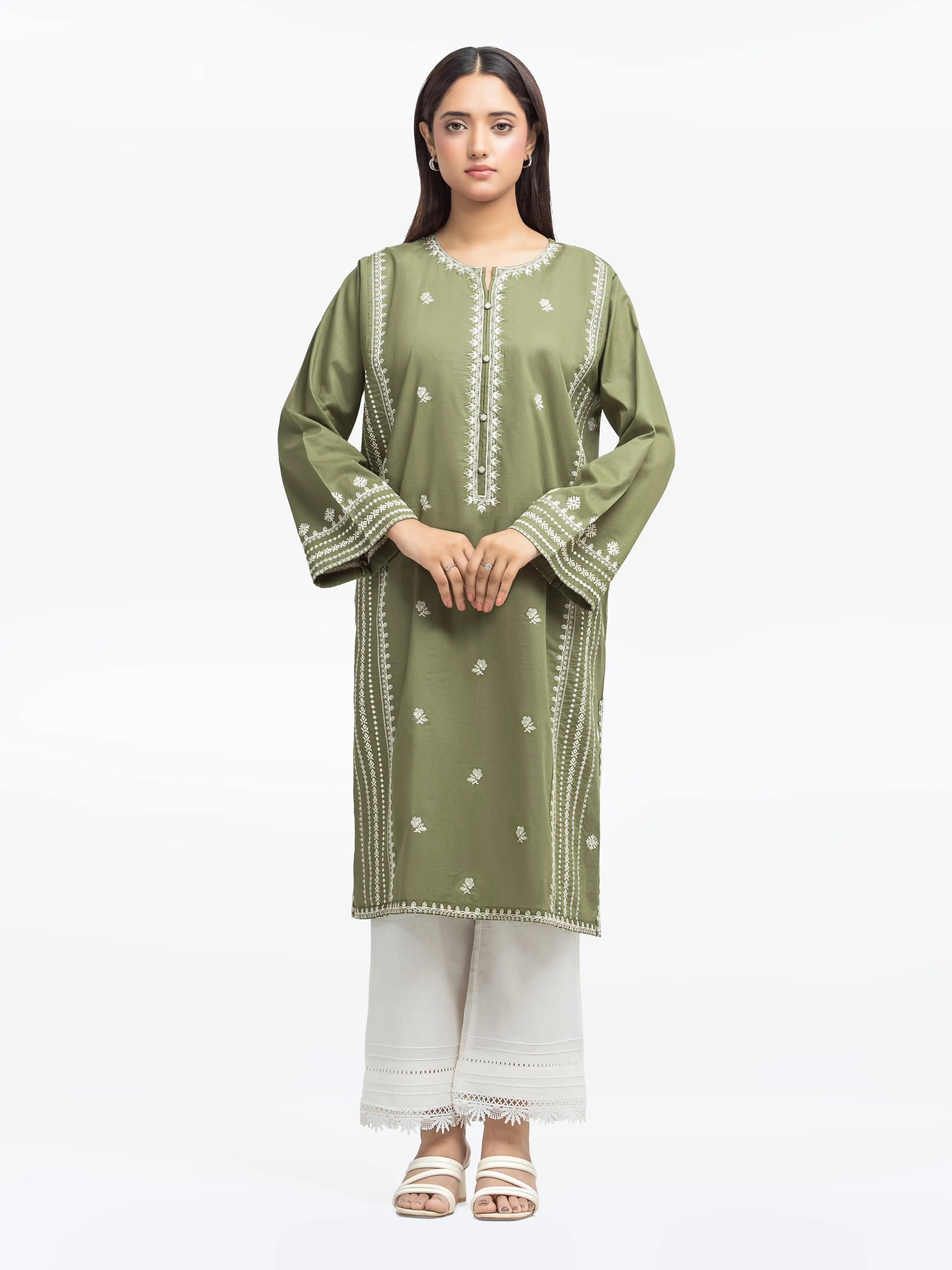 Pret 1Pc Embroidered Cambric Shirt - EWTKE25-81604S