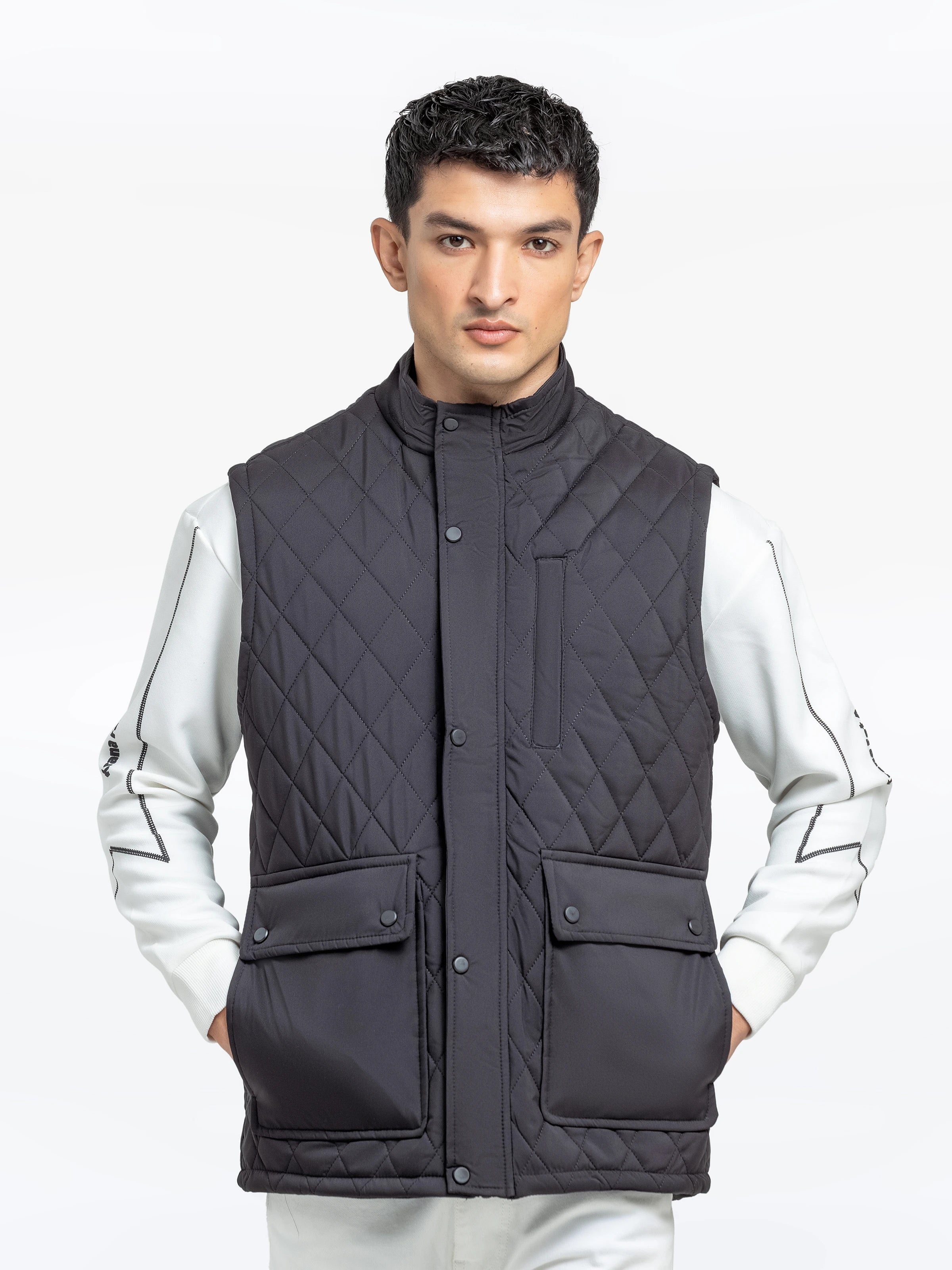 Men's Black Gilet Jacket - EMTJP24-022