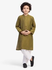 Boy's Olive Green Kurta - EBTKC5-020