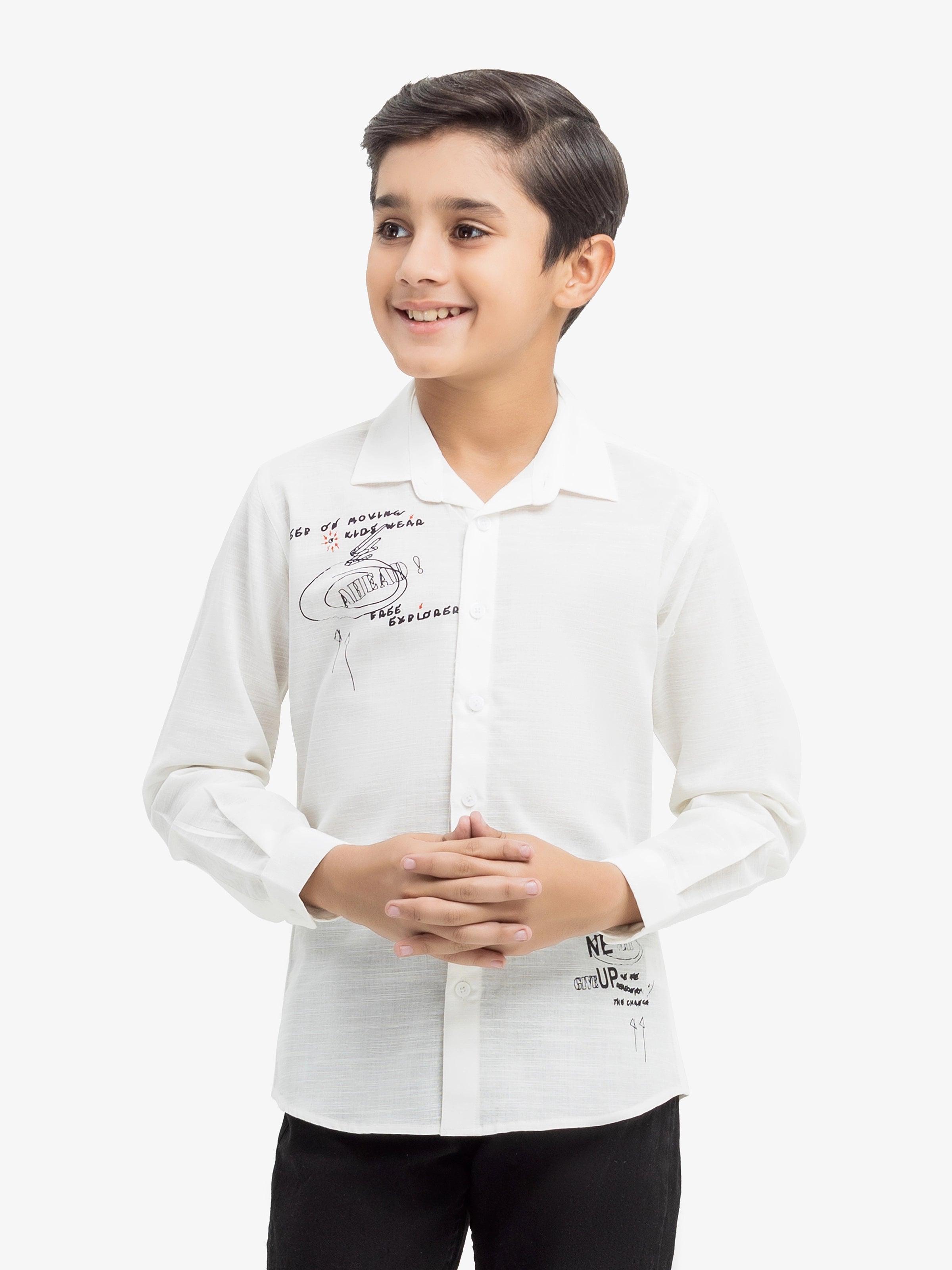 Boy's Off White Shirt - EBTS5-27587