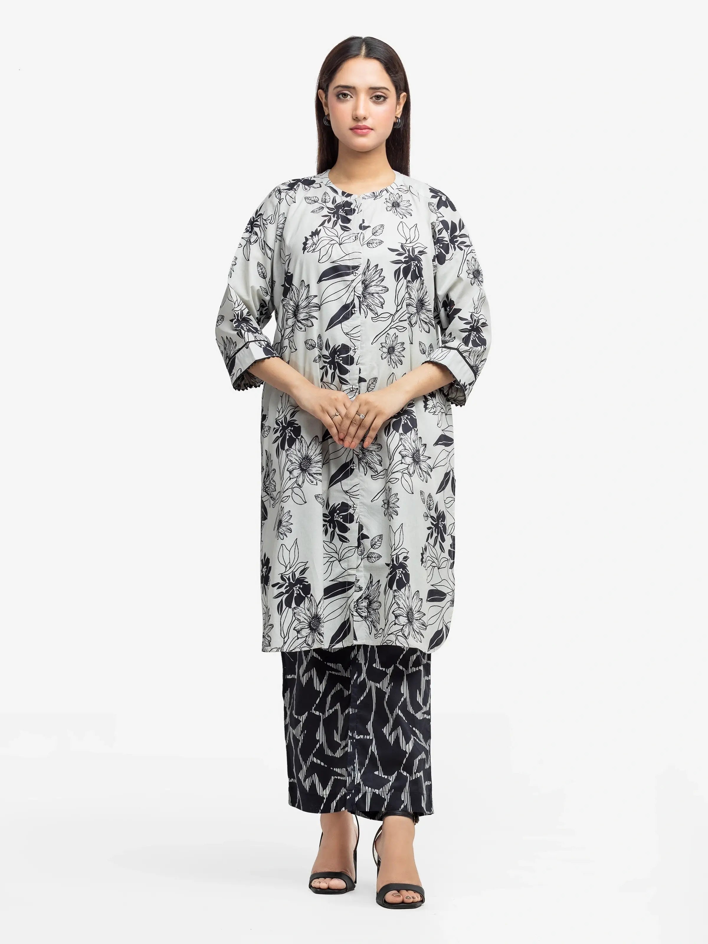 Pret 2Pc Printed Cambric Shirt Trouser - EWTKP5-81636ST