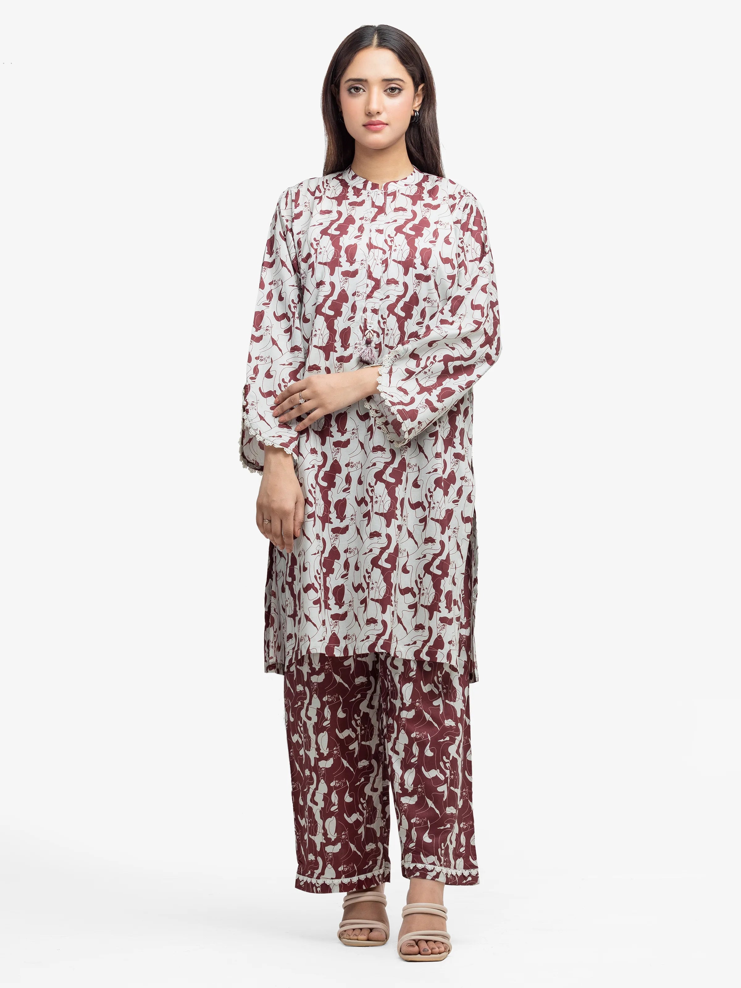 Pret 2Pc Printed Cambric Shirt Trouser - EWTKP5-81637ST