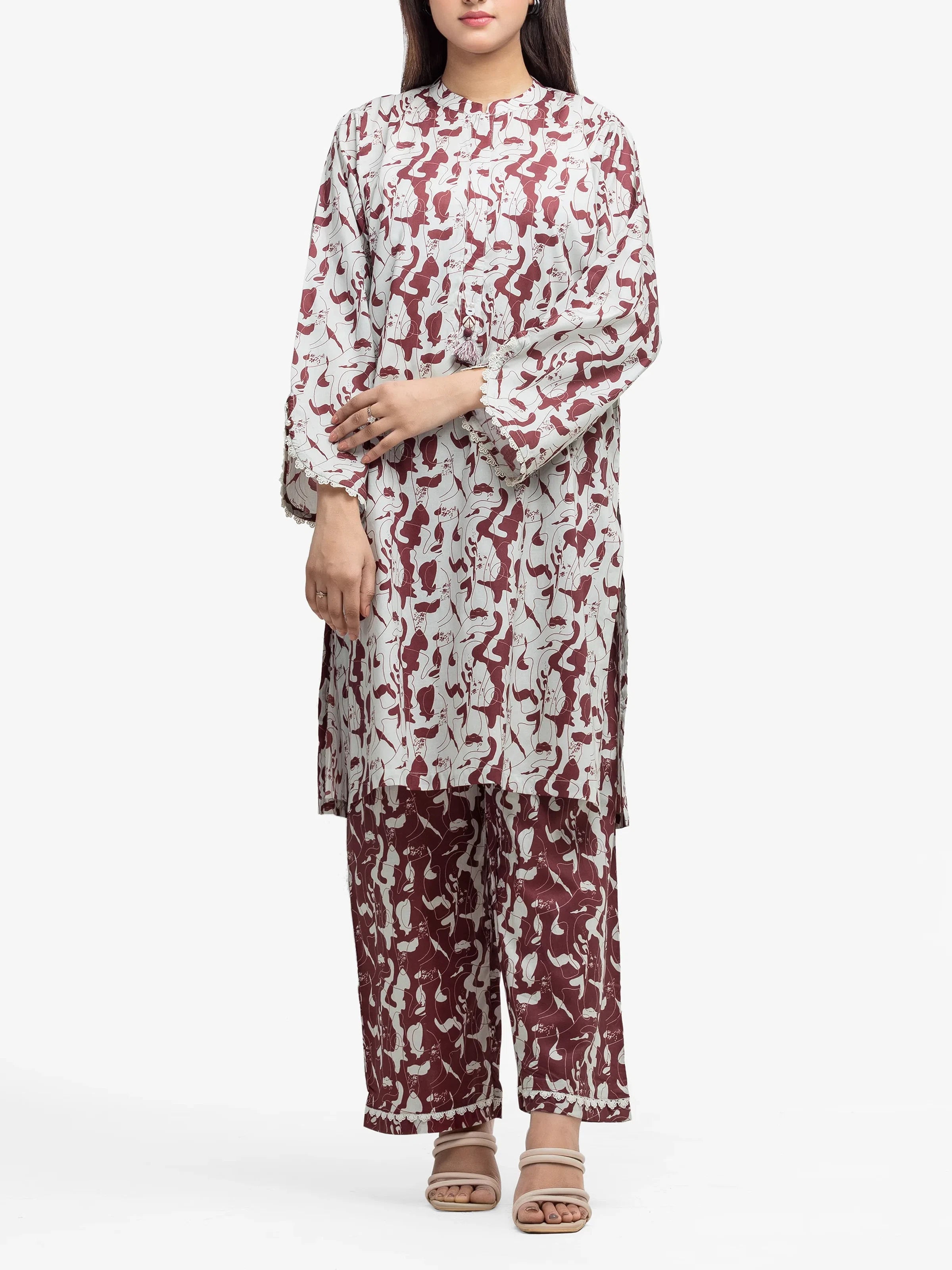 Pret 2Pc Printed Cambric Shirt Trouser - EWTKP5-81637ST