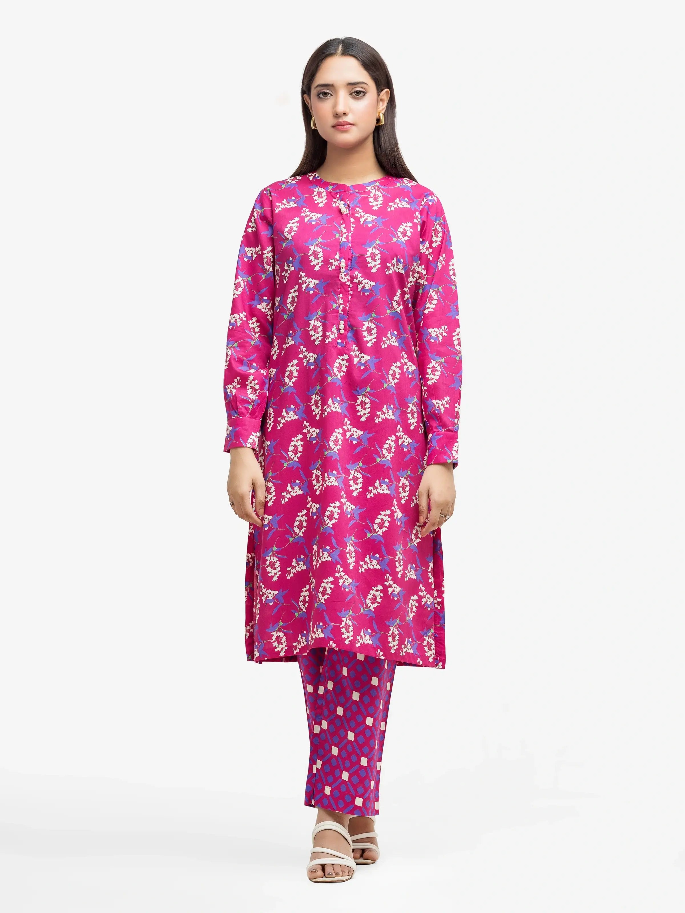 Pret 2Pc Printed Cambric Shirt Trouser - EWTKP5-81651ST