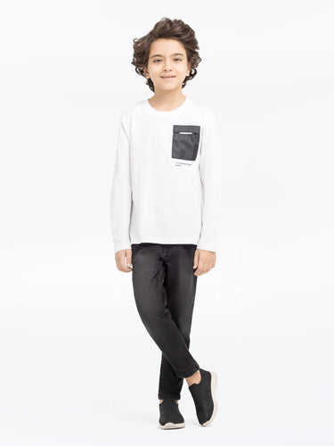 Boy's Black Denim Pant - EBBDP5-012