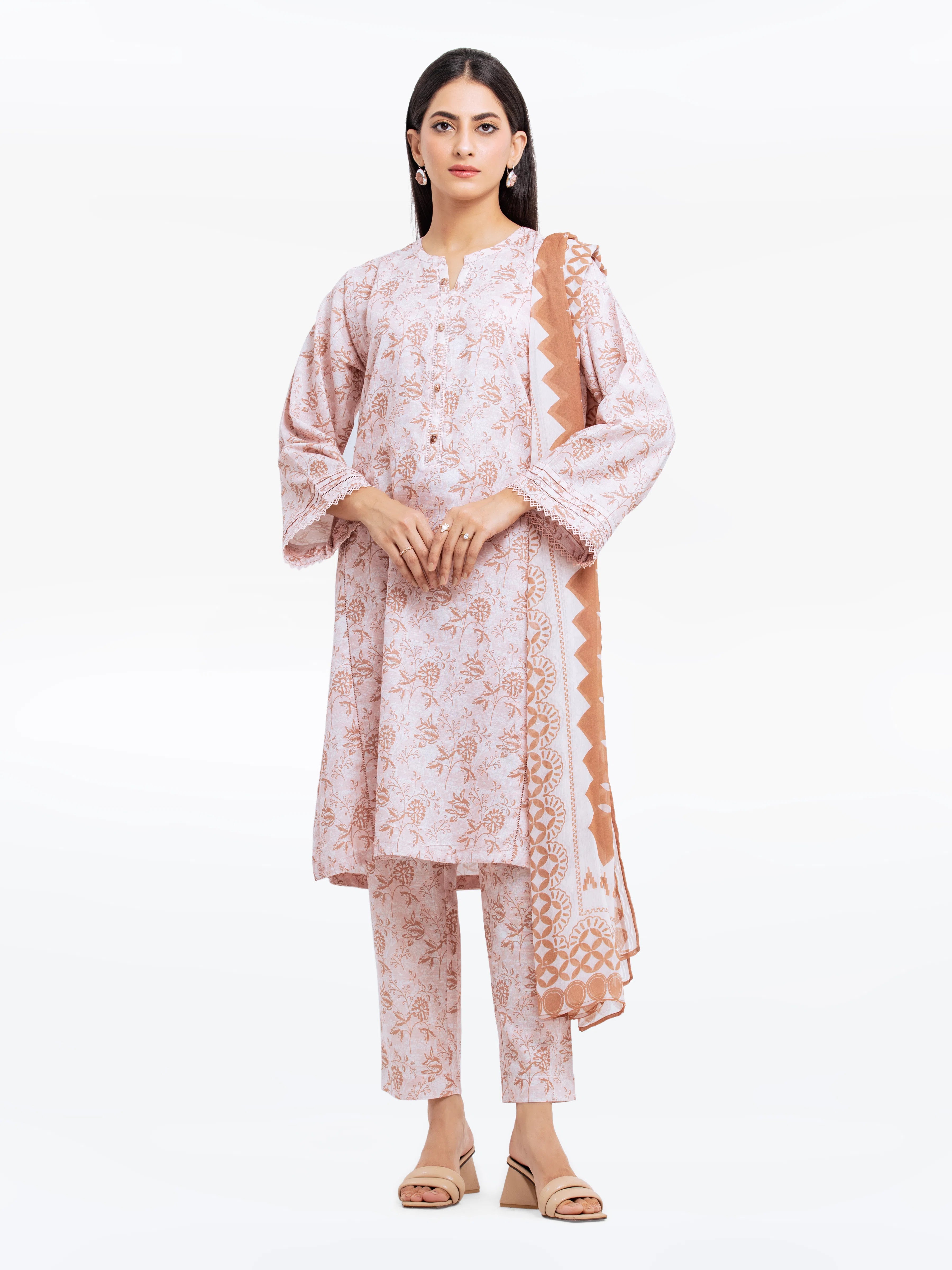 Pret 3Pc Printed Khaddar Suit - EWTKP24-81494-3P