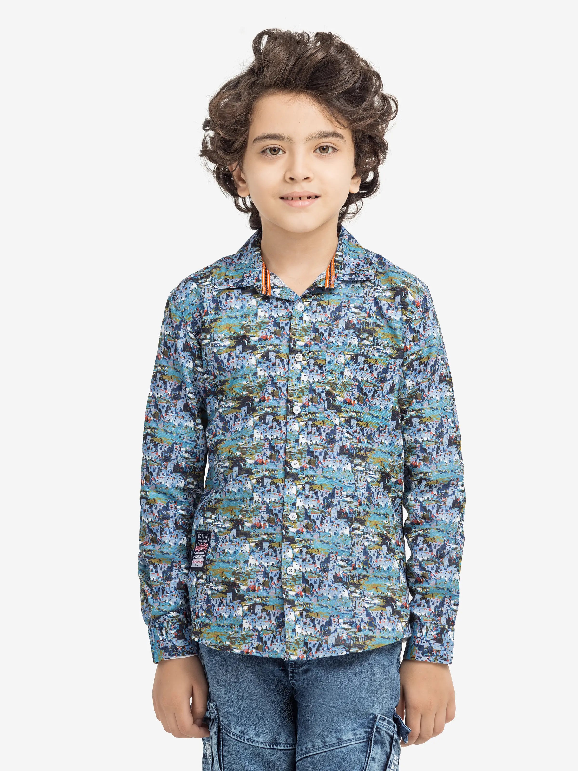 Boy's Blue Multi Shirt - EBTS5-27595