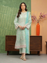 Unstitched Sea Green Embroidered Lawn 2 Piece - EWU5V1-31442ST