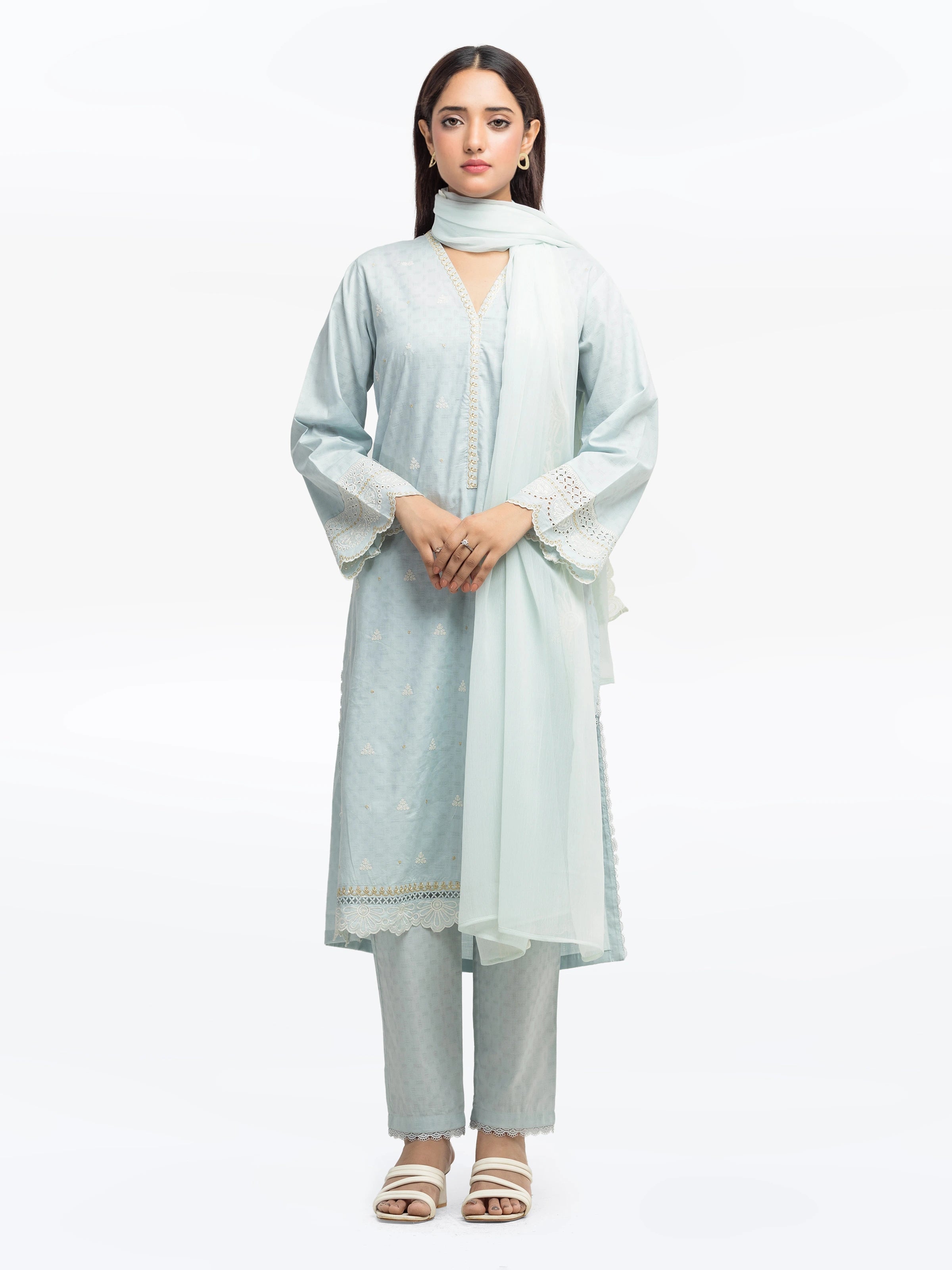 Pret 3Pc Embroidered Dobby Suit - EWTKE24-81326-3P