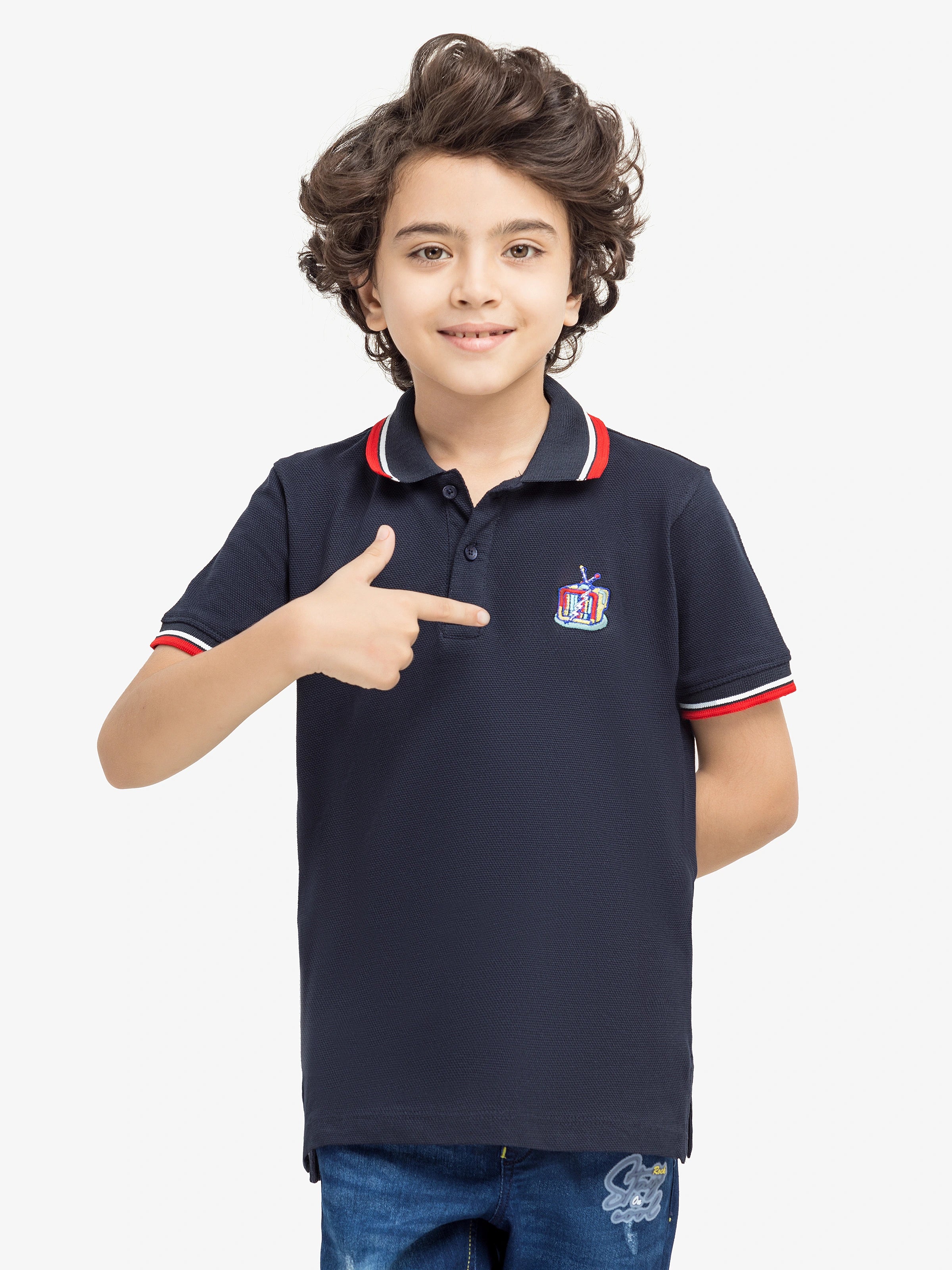 Boy's Navy Blue Polo Shirt - EBTPS24-031