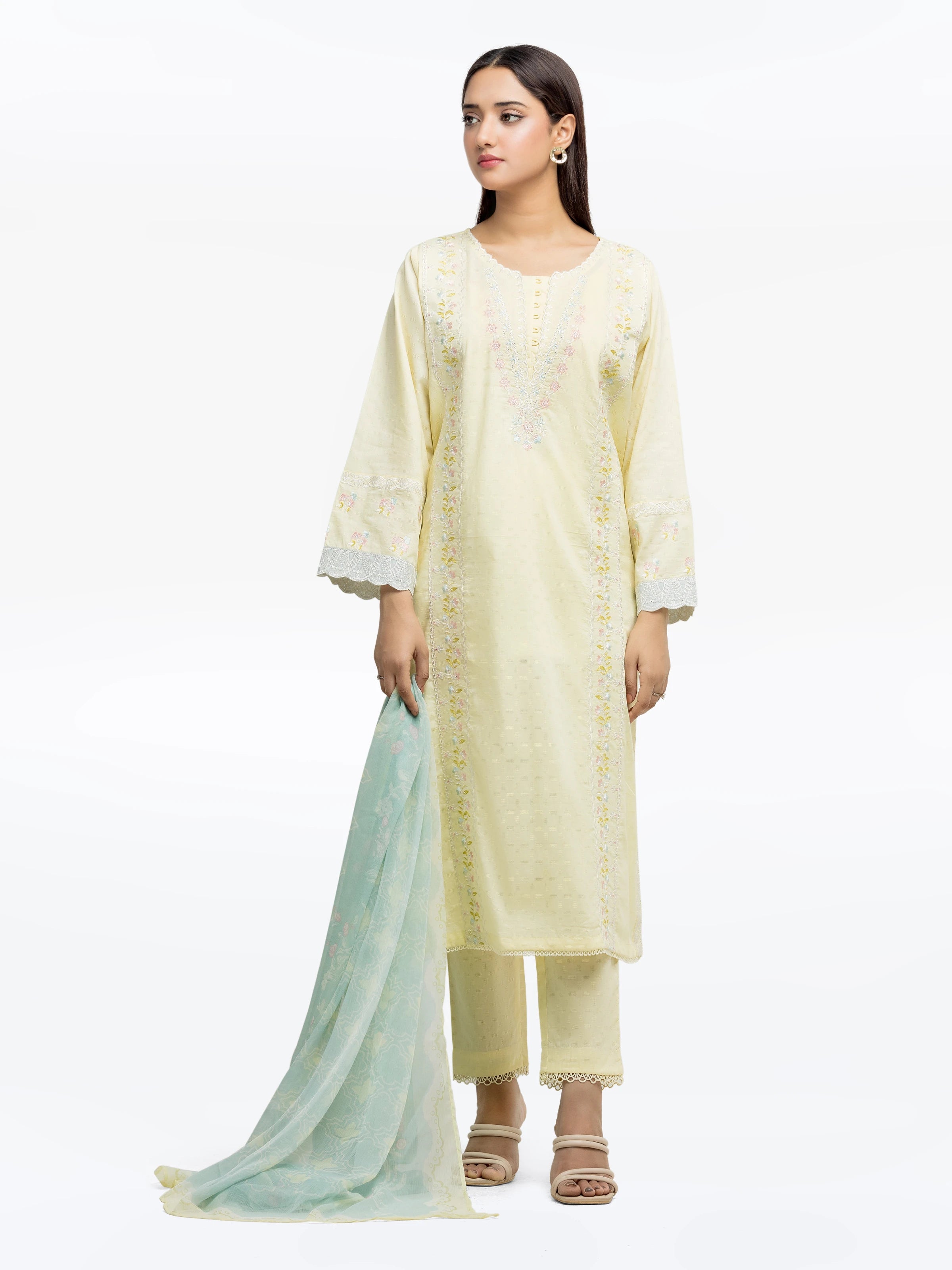 Pret 3Pc Embroidered Dobby Suit - EWTKE24-81335-3P