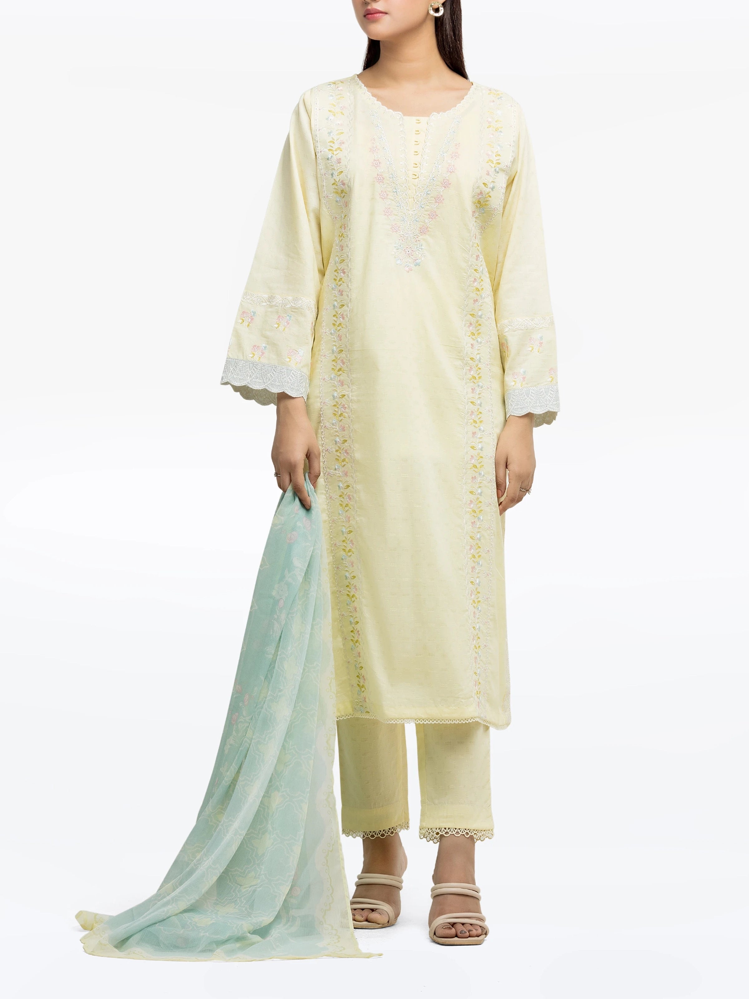 Pret 3Pc Embroidered Dobby Suit - EWTKE24-81335-3P