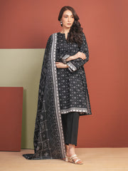 Unstitched Black Printed Lawn 3 Piece - EWU5A1-35314-3P