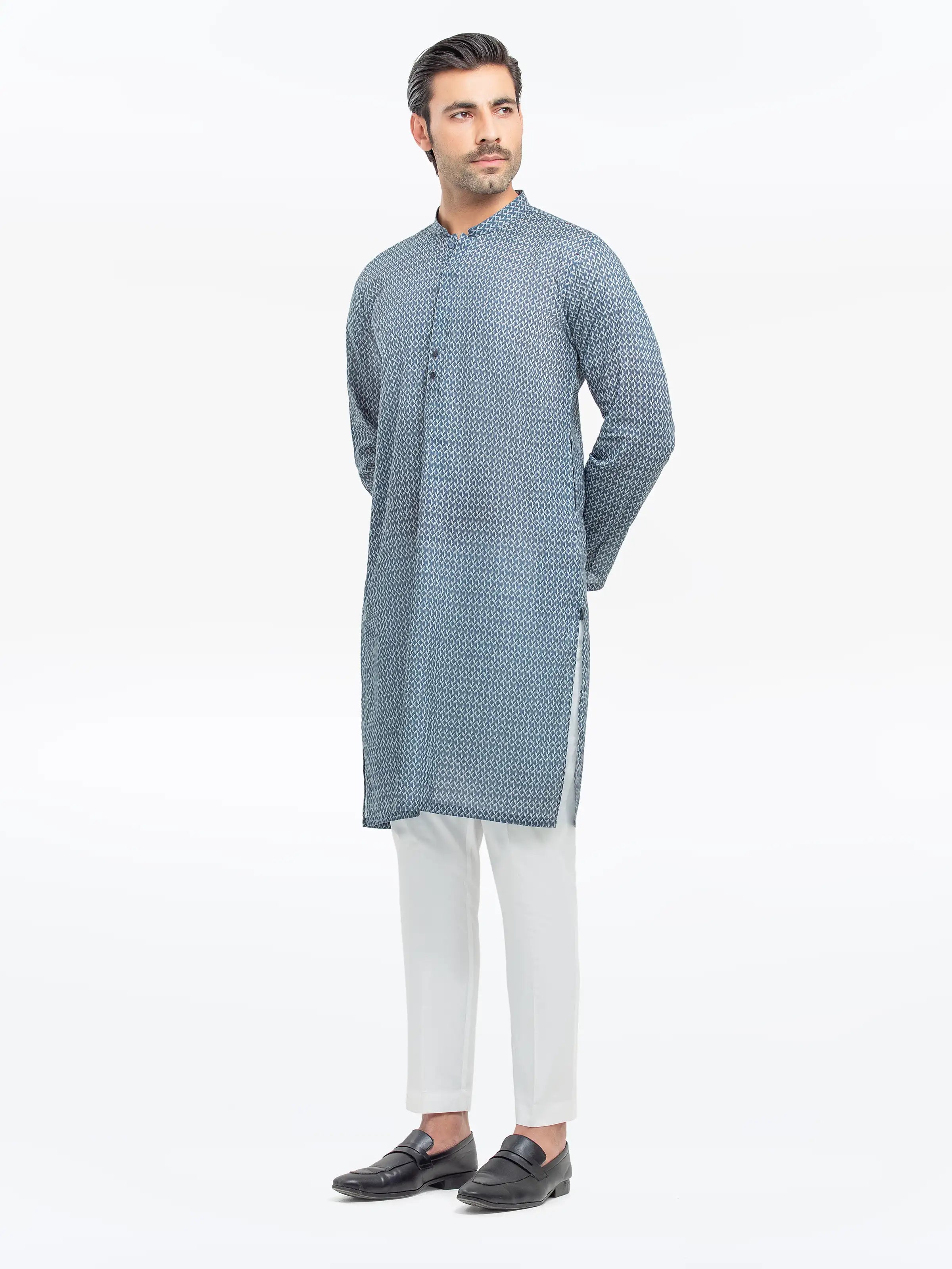 Men's Blue Kurta - EMTK25-99507