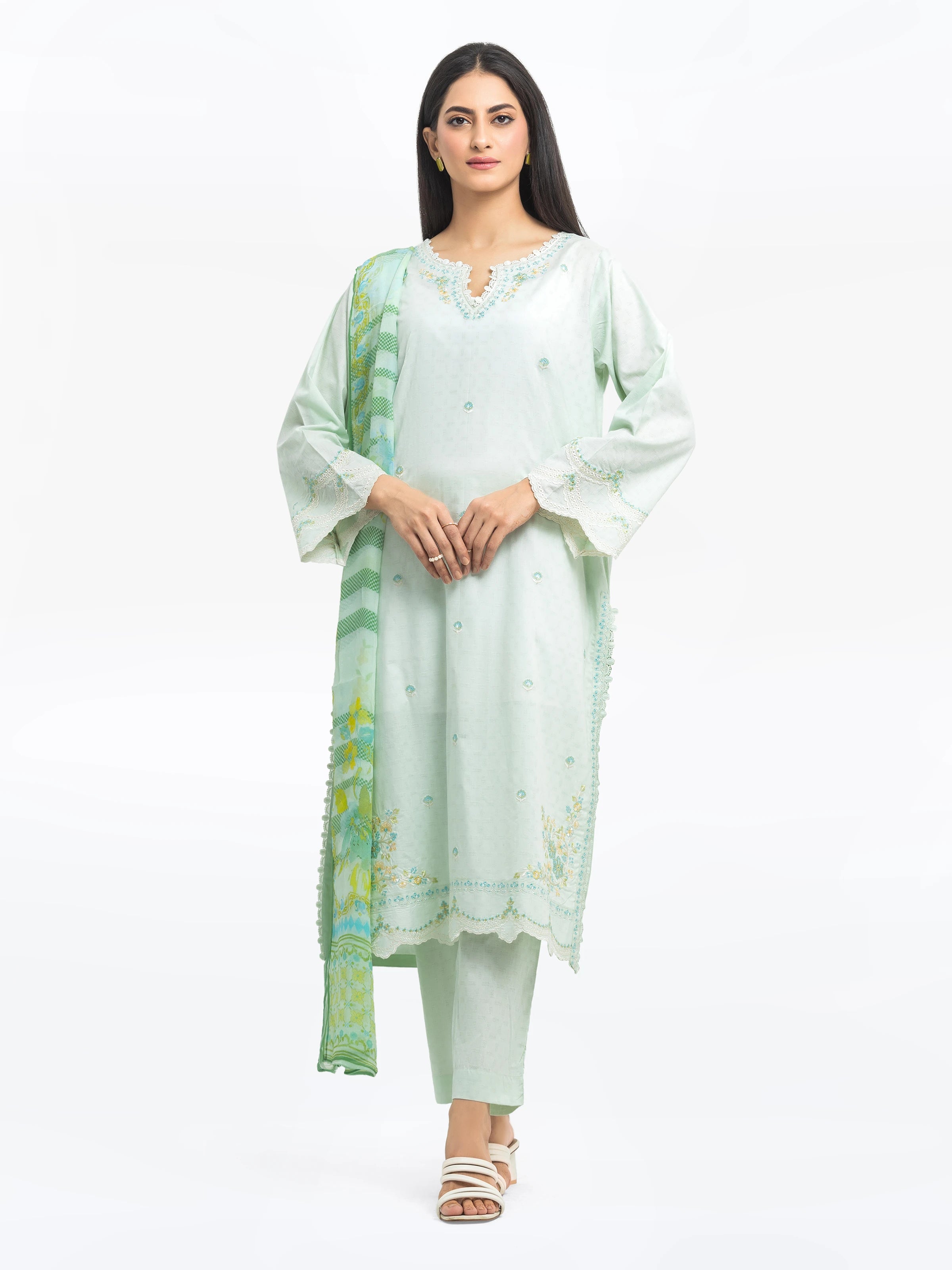 Pret 3Pc Embroidered Dobby Suit - EWTKE24-81338-3P