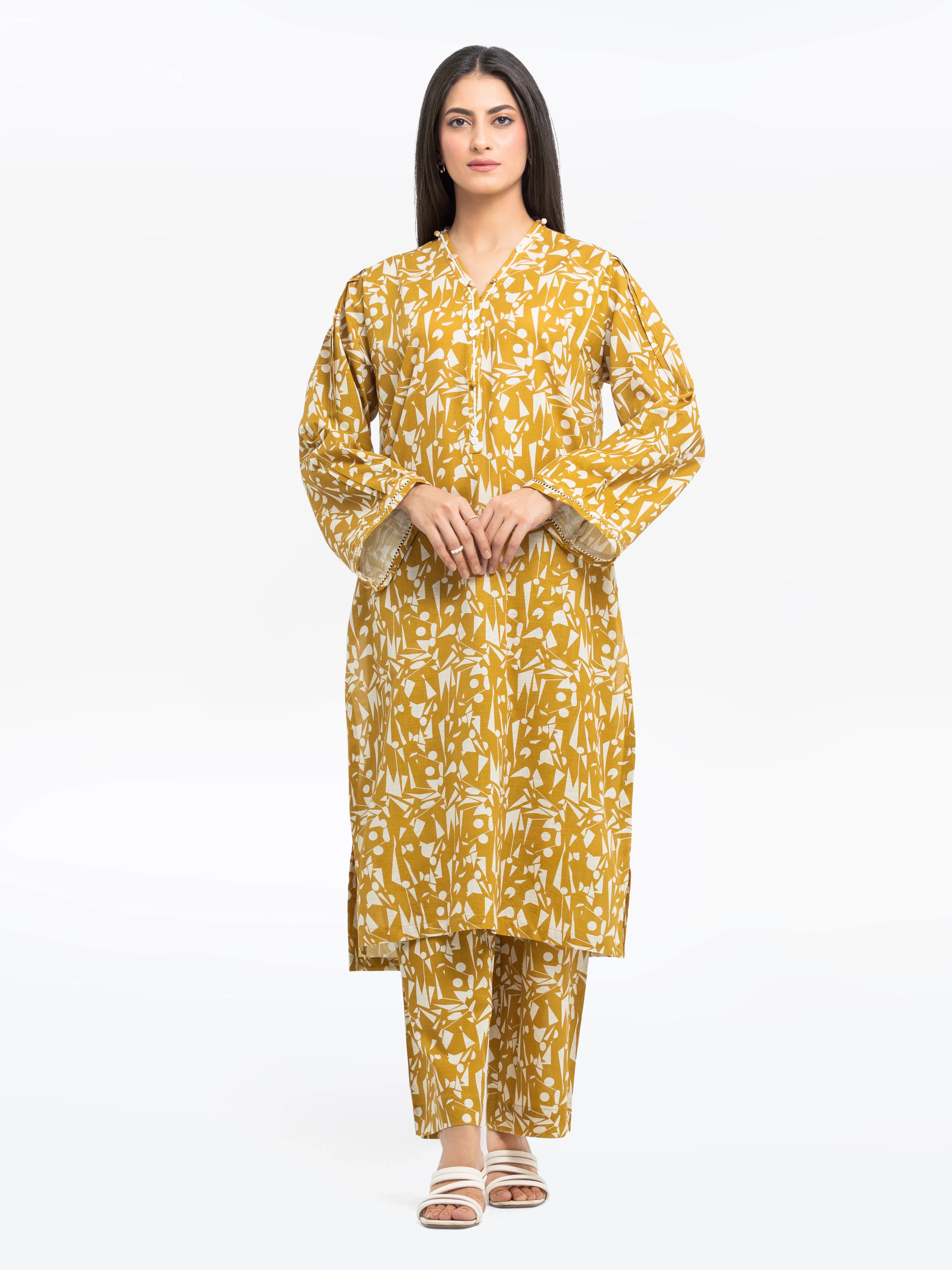 Pret 2Pc Printed Khaddar Shirt Trouser - EWTKP24-81499ST