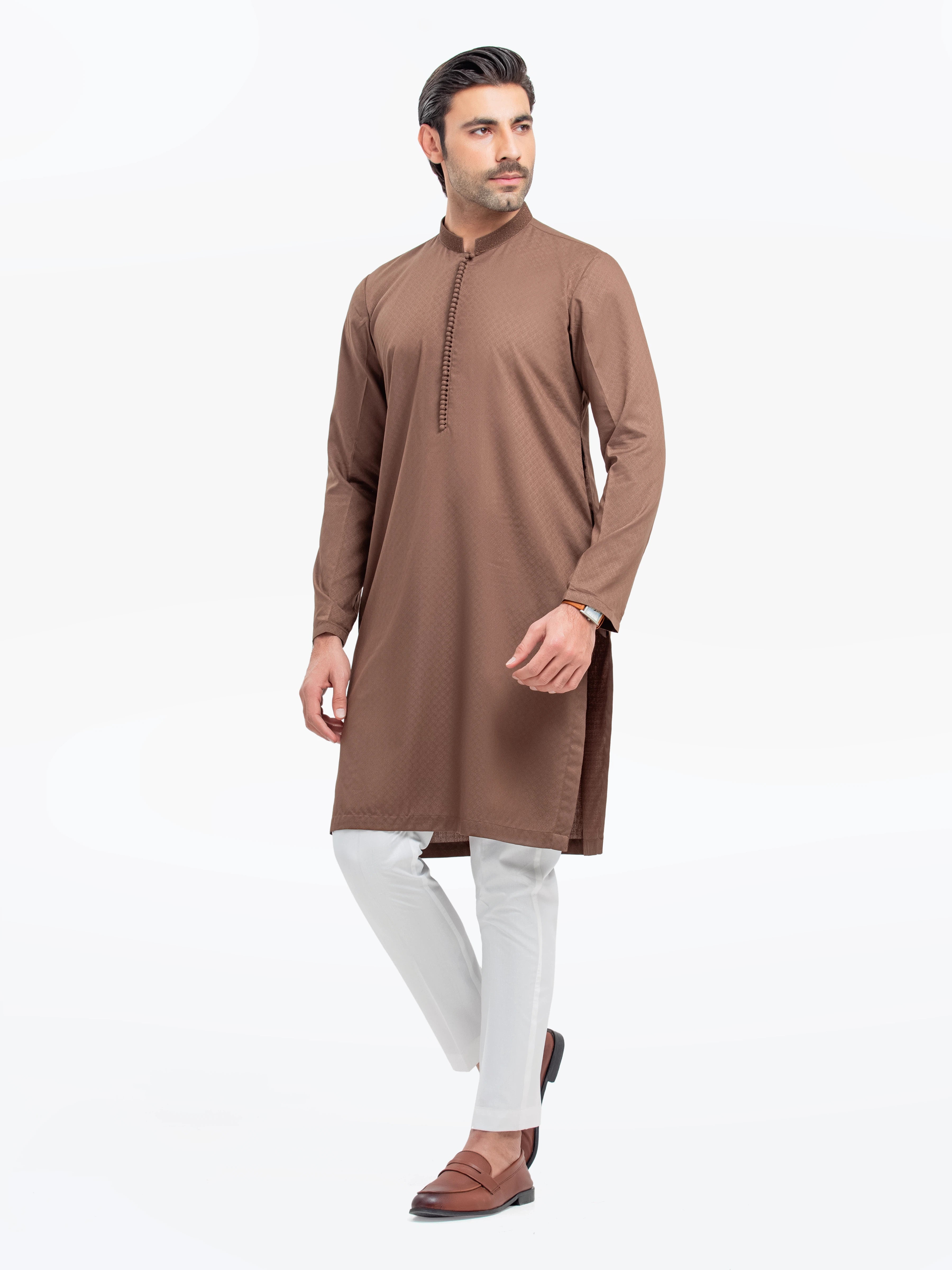 Men's Brown Kurta - EMTK5-99530