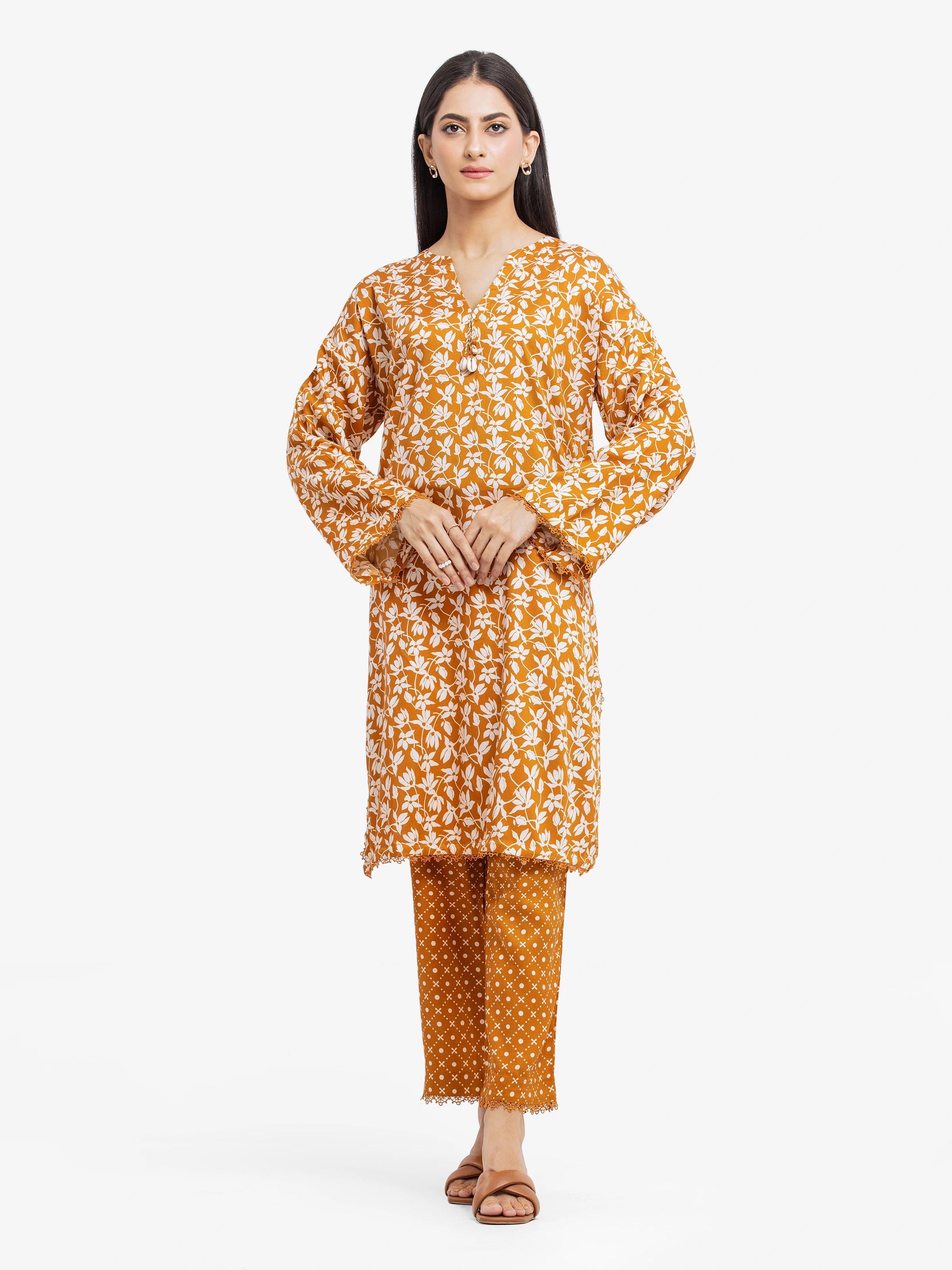 Pret 2Pc Printed Viscose Shirt Trouser - EWTKP24-81378ST