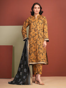Unstitched Mustard Printed Lawn 3 Piece - EWU5A1-35330-3P
