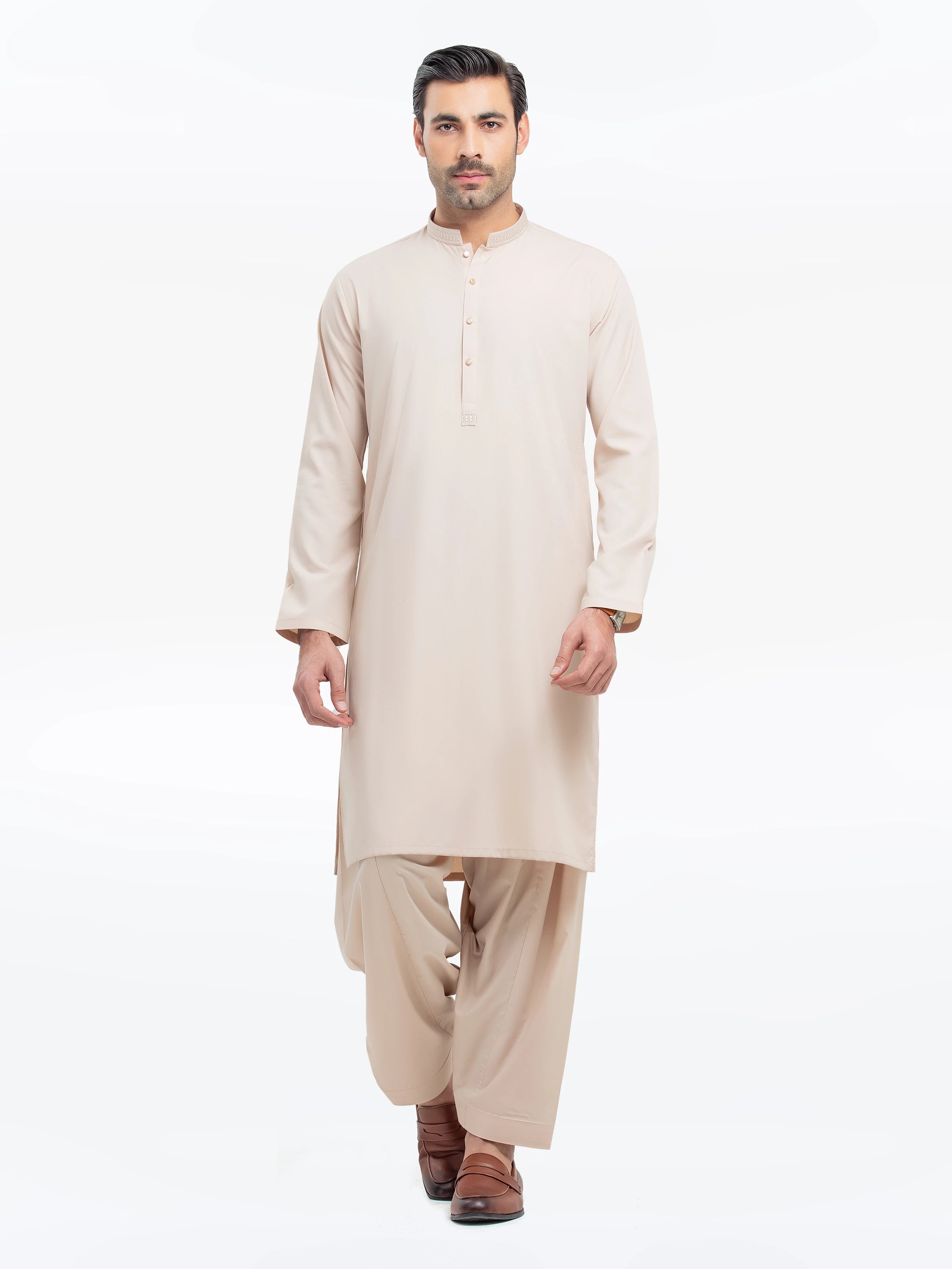 Men's Sand Kurta Shalwar - EMTKS25S-41154