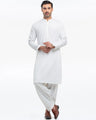 Men's Off White Kurta Shalwar - EMTKS5-41161