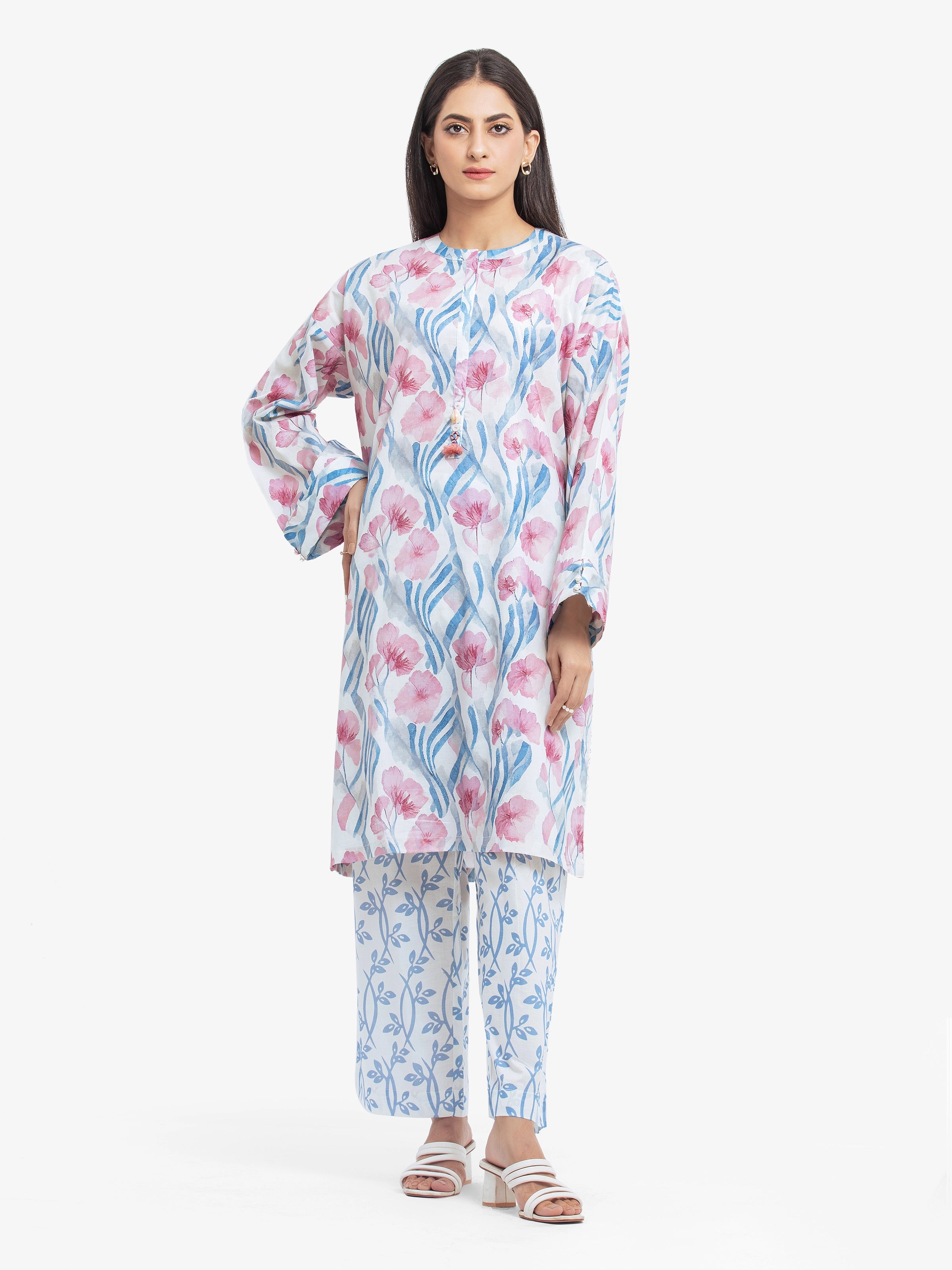 Pret 2Pc Printed Cambric Shirt Trouser - EWTKP5-81662ST