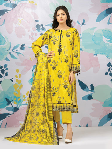 EWU22A1-23056 Unstitched Yellow Printed Lawn 3 Piece