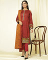 EWU22A1-23086 Unstitched Maroon Printed Lawn 3 Piece