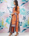 EWU22A1-23453 Unstitched Orange Printed Lawn 3 Piece