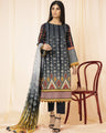 EWU22A2-23495 Unstitched Charcoal Printed Lawn 3 Piece