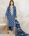 EWU22V1-23552 Unstitched Blue Embroidered Lawn 2 Piece
