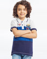 Boy's White & Blue Polo Shirt - EBTPS23-029