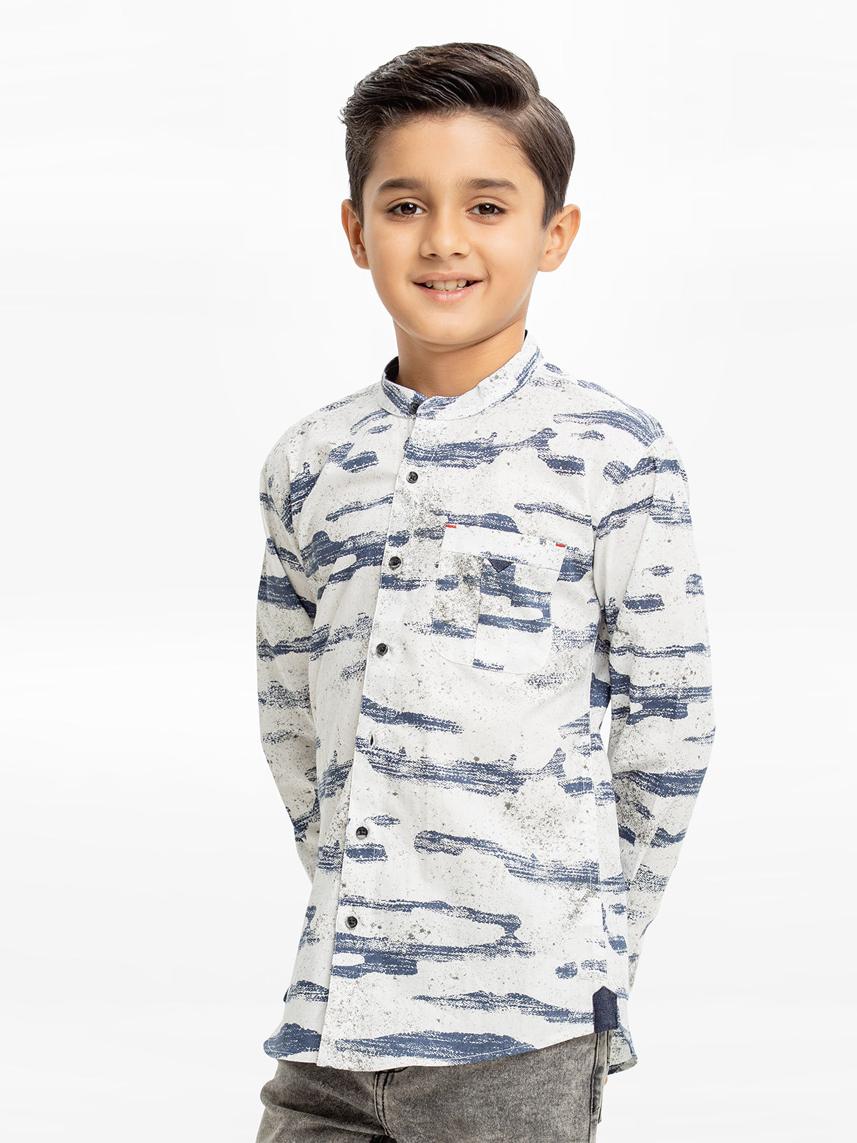 Boy's White & Blue Shirt - EBTS23-27509