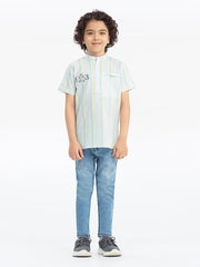 Boy's White Multi Shirt - EBTS23-27518