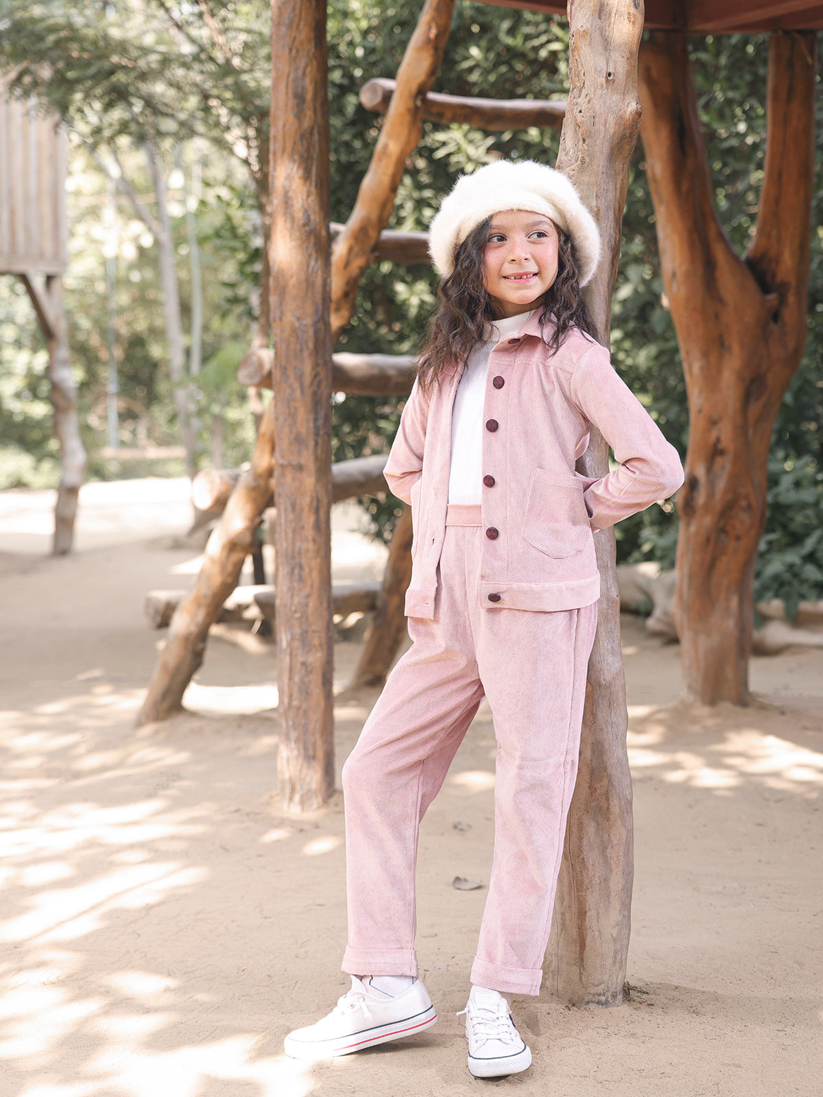 Girl's Light Pink Jacket & Trouser - EGTJ2P22-002