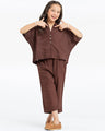 Girl's Dark Brown Co Ord Set - EGTCS23-018