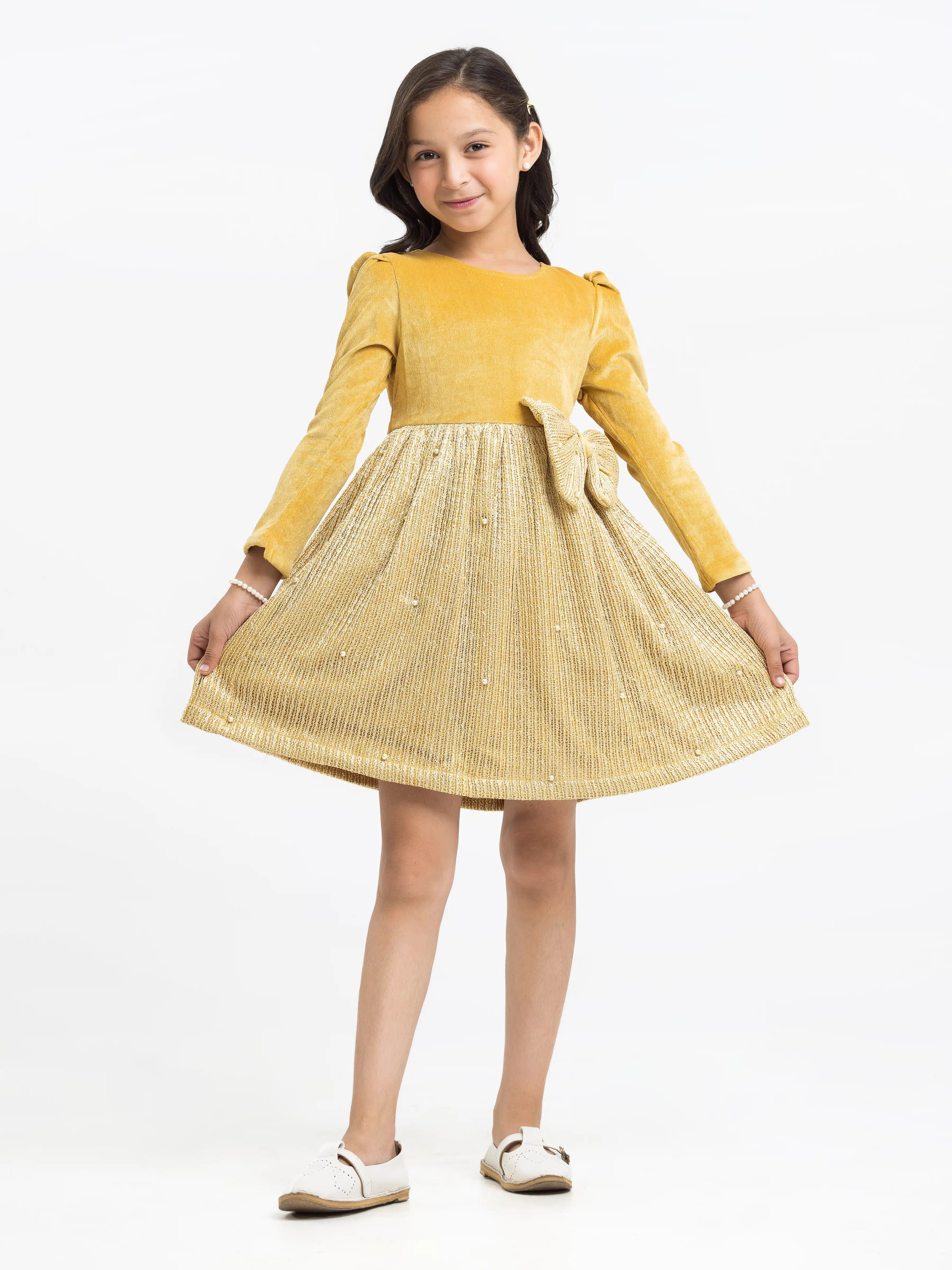 Girl's Golden Frock - EGTFK23W-200061