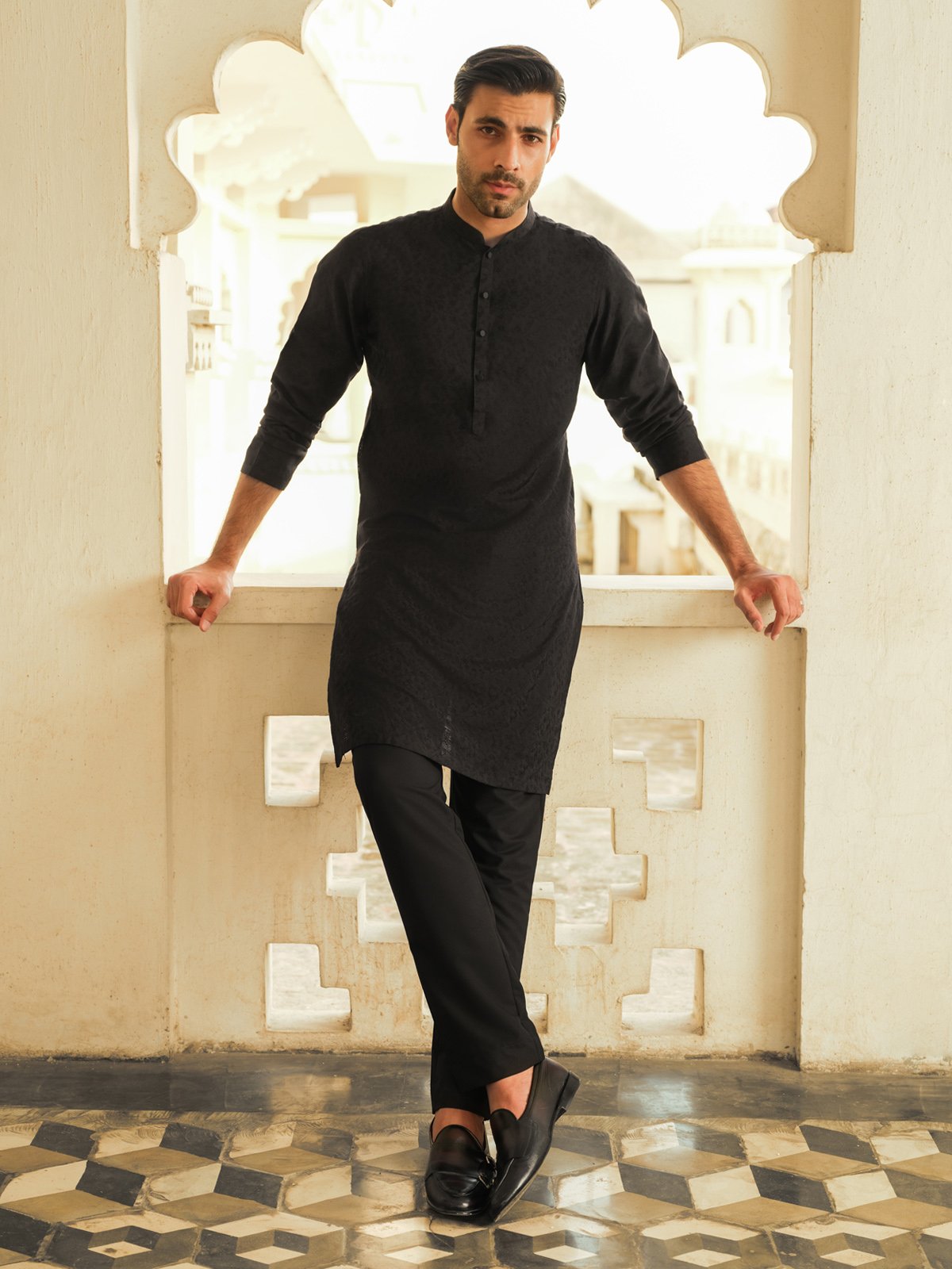 $64 - $129 - Black Kurta Payjama With Jacket Banarasi Jacquard Lace Kurta  Pajama With Jacket Online Shopping | Page 4