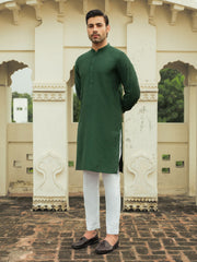Men's Dark Green Kurta Ceremonial - EMTKC23-102