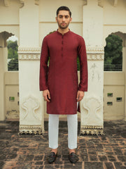 Men's Dark Maroon Kurta Ceremonial - EMTKC23-103